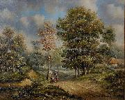 Barend Cornelis Koekkoek Walk in the woods oil painting reproduction